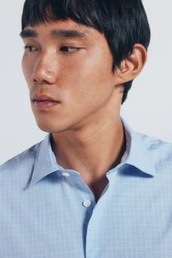 Springfield Camisa popelín cuadros azul New