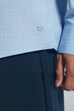 Springfield Camisa popelín cuadros azul New