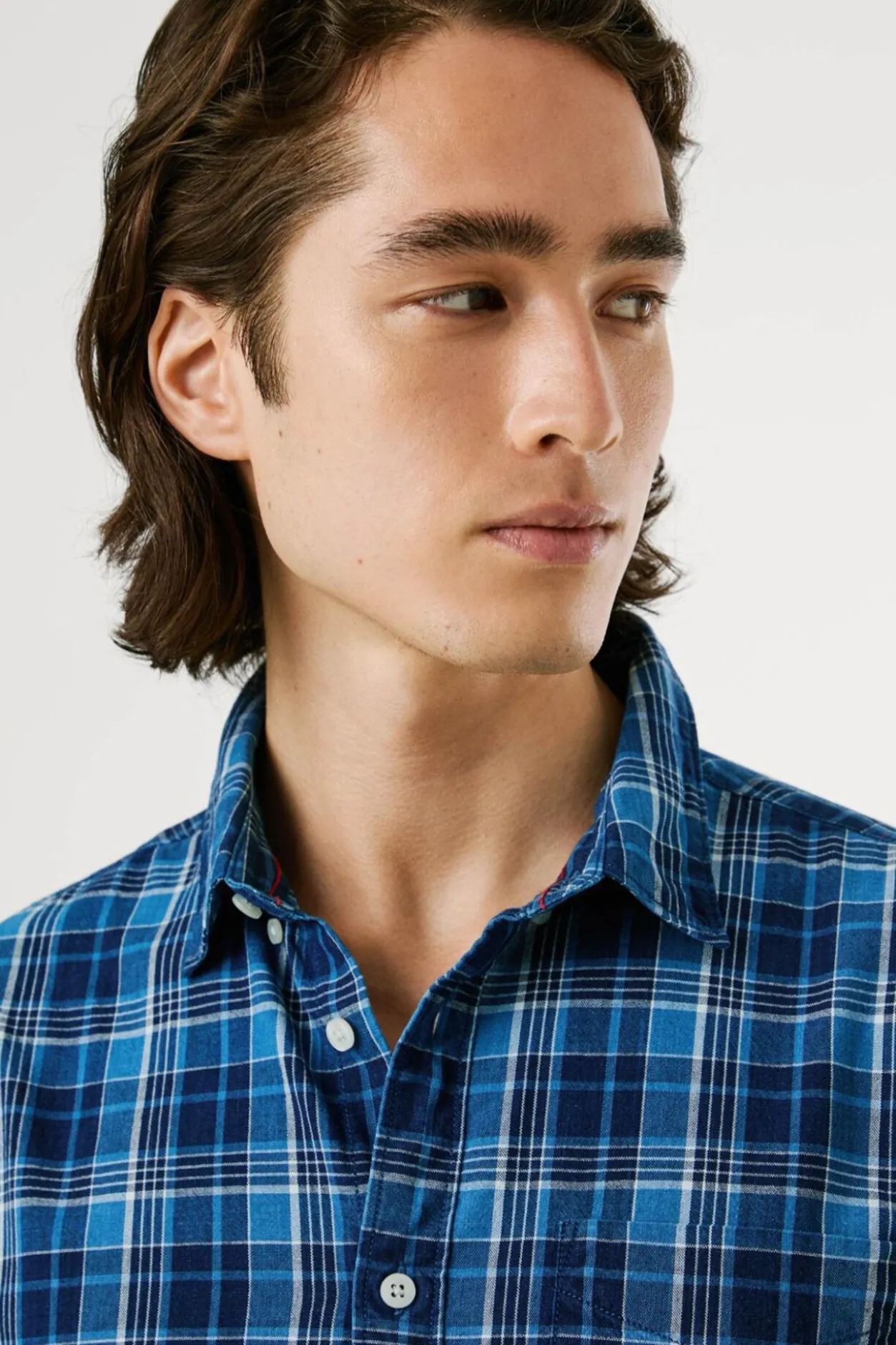 Pepe Jeans Camisa Popelín Cuadros Fit Regular azul Discount