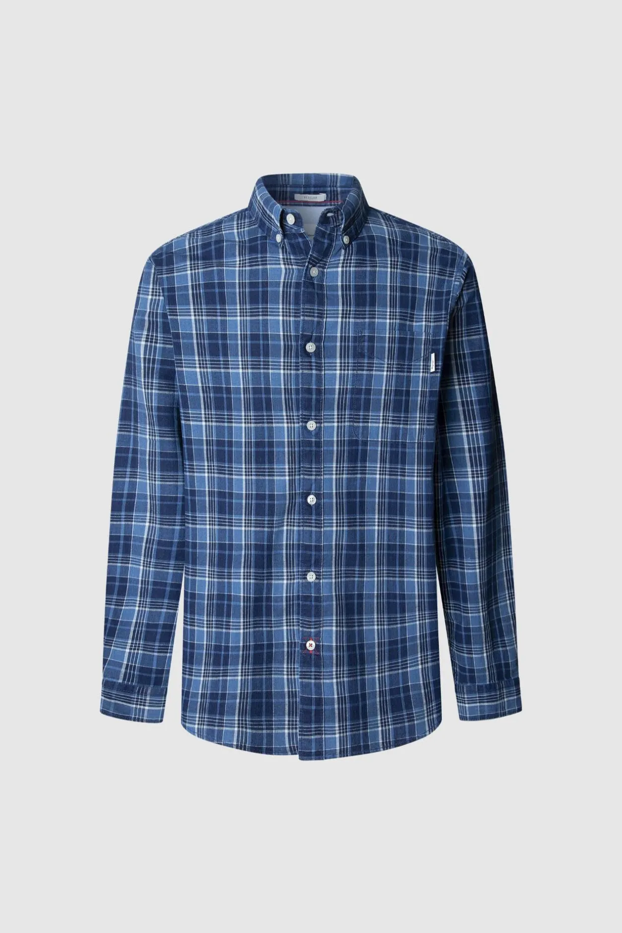 Pepe Jeans Camisa Popelín Cuadros Fit Regular azul Discount