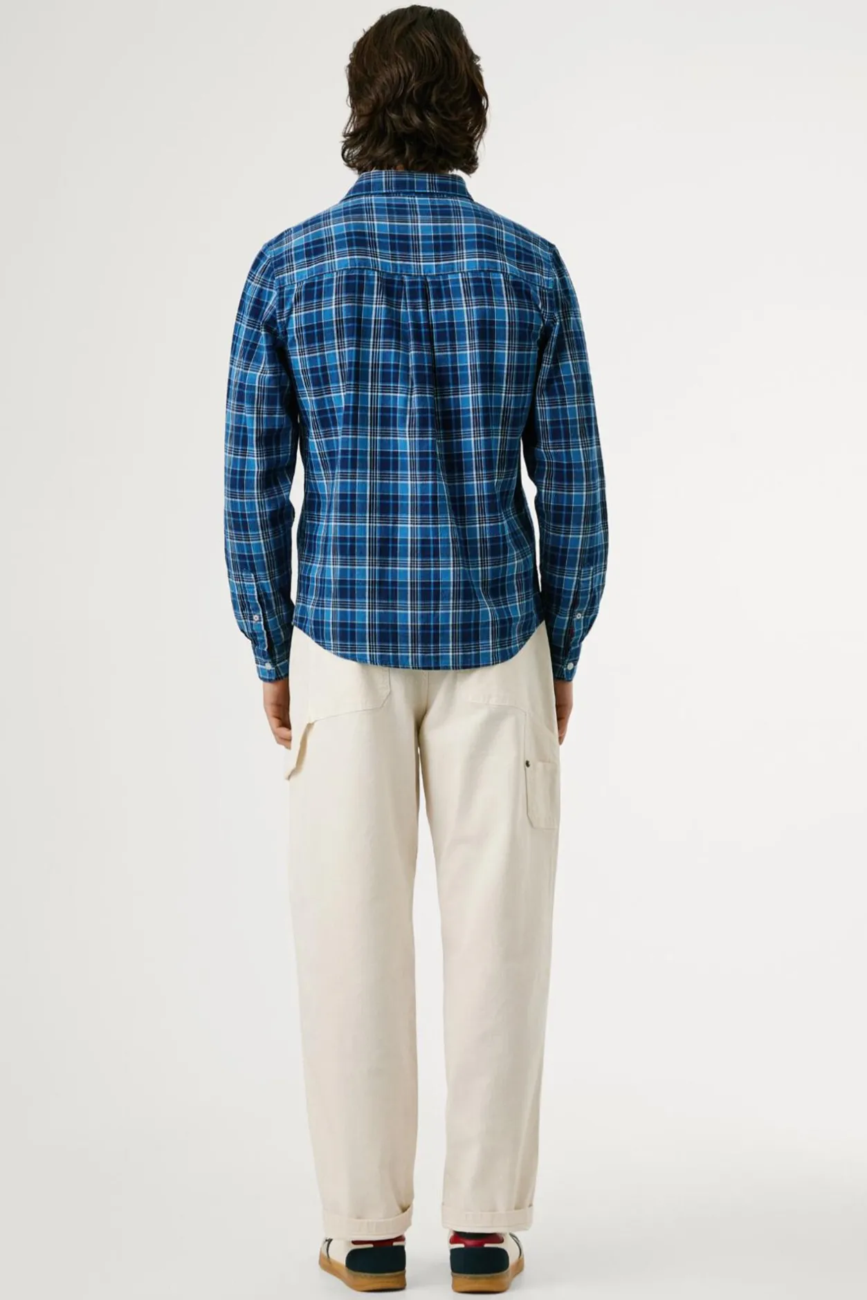 Pepe Jeans Camisa Popelín Cuadros Fit Regular azul Discount