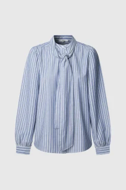 Pepe Jeans Camisa Popelín De Rayas azul Hot