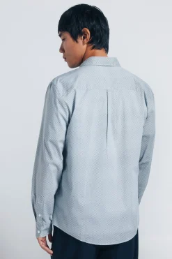 Springfield Camisa popelín micro estampado blanco Sale