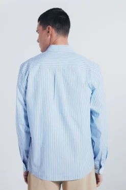 Springfield Camisa popelín rayas azul Outlet