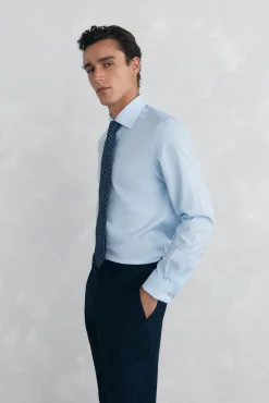 Pedro del Hierro Camisa puño gemelos non iron + antimanchas Azul Sale
