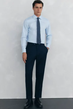 Pedro del Hierro Camisa puño gemelos non iron + antimanchas Azul Sale