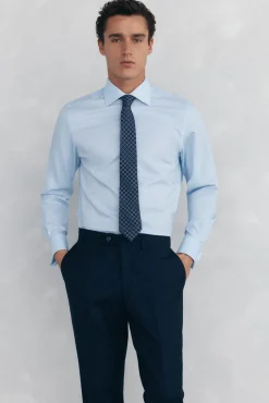 Pedro del Hierro Camisa puño gemelos non iron + antimanchas Azul Sale