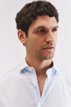 Cortefiel Camisa rayas algodón Azul Online