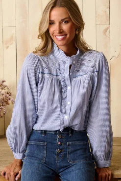 Polín Et Moi Camisa rayas Auray Azul Online