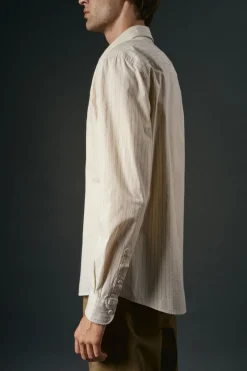OOTO Camisa rayas estructura Marfil Sale
