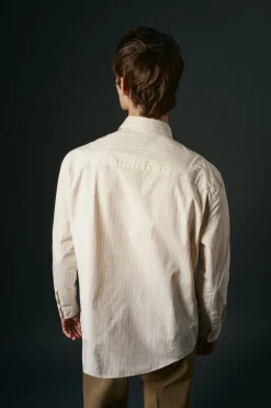 OOTO Camisa rayas estructura Marfil Sale