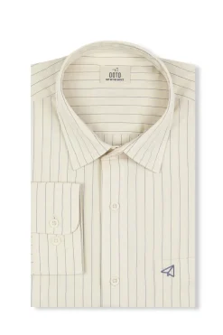 OOTO Camisa rayas estructura Marfil Sale