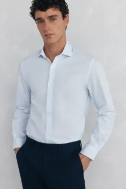 Pedro del Hierro Camisa rayas fácil plancha + anti olor slim fit Azul Best