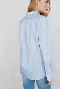 Pedro del Hierro Camisa rayas oversize Azul Sale
