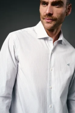 OOTO Camisa rayas popelín Blanco Sale