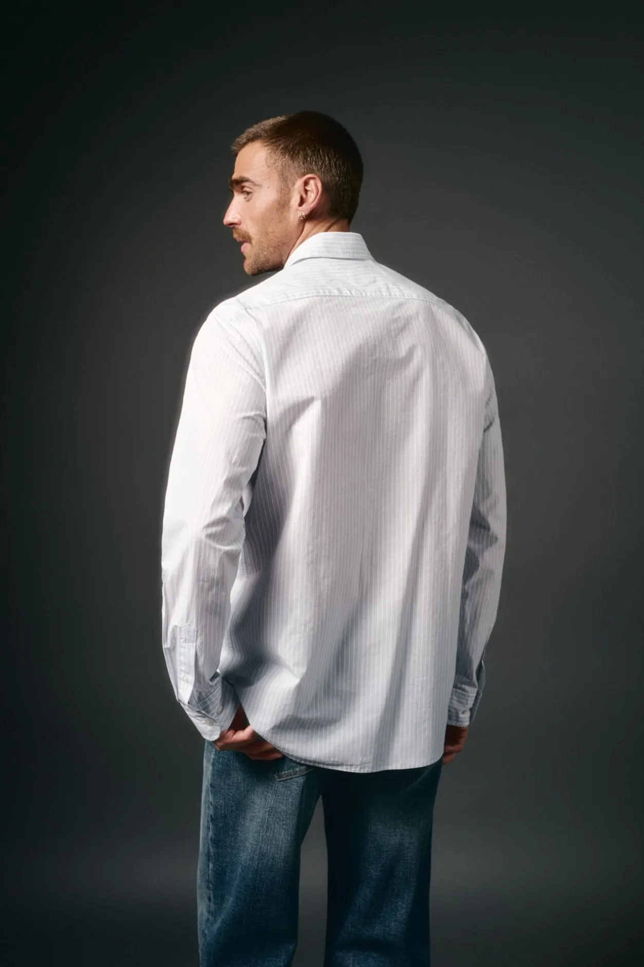 OOTO Camisa rayas popelín Blanco Sale