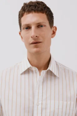 Cortefiel Camisa rayas popelín Blanco Hot