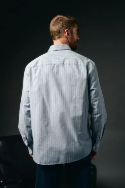 OOTO Camisa rayas twill Azul oscuro Outlet