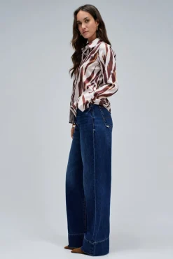 Salsa Jeans Camisa regular Marr&oacute;n Outlet