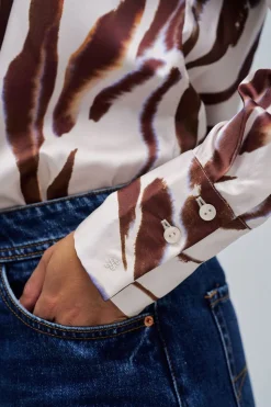 Salsa Jeans Camisa regular Marr&oacute;n Outlet