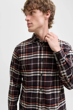 Jack & Jones Camisa regular fit marr&oacute;n Outlet