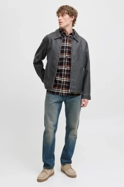 Jack & Jones Camisa regular fit marr&oacute;n Outlet