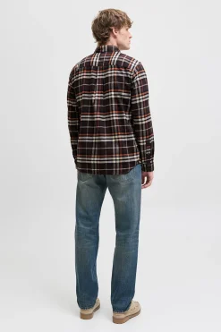 Jack & Jones Camisa regular fit marr&oacute;n Outlet
