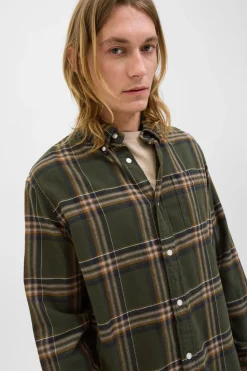 Jack & Jones Camisa regular fit cuadros verde Online