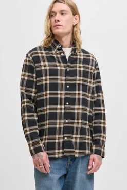 Jack & Jones Camisa regular fit cuadros negro Sale