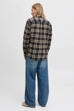 Jack & Jones Camisa regular fit cuadros negro Sale