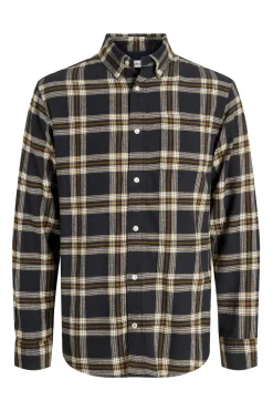 Jack & Jones Camisa regular fit cuadros negro Sale