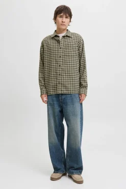 Jack & Jones Camisa regular fit cuadros nude New