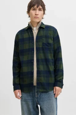 Jack & Jones Camisa regular fit cuadros verde Online