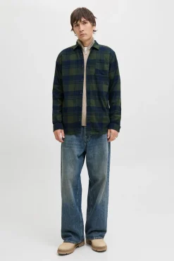 Jack & Jones Camisa regular fit cuadros verde Online