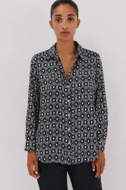 Cortefiel Camisa satinada Multicolor Clearance