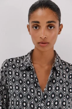 Cortefiel Camisa satinada Multicolor Clearance