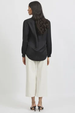 Vila Camisa satinada Negro Clearance