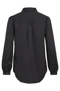 Vila Camisa satinada Negro Clearance