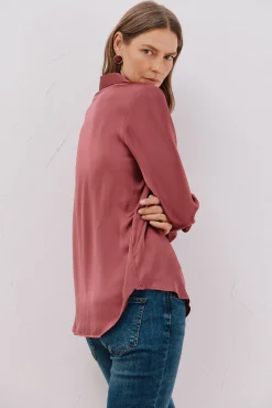 Cortefiel Camisa satinada Vino Online