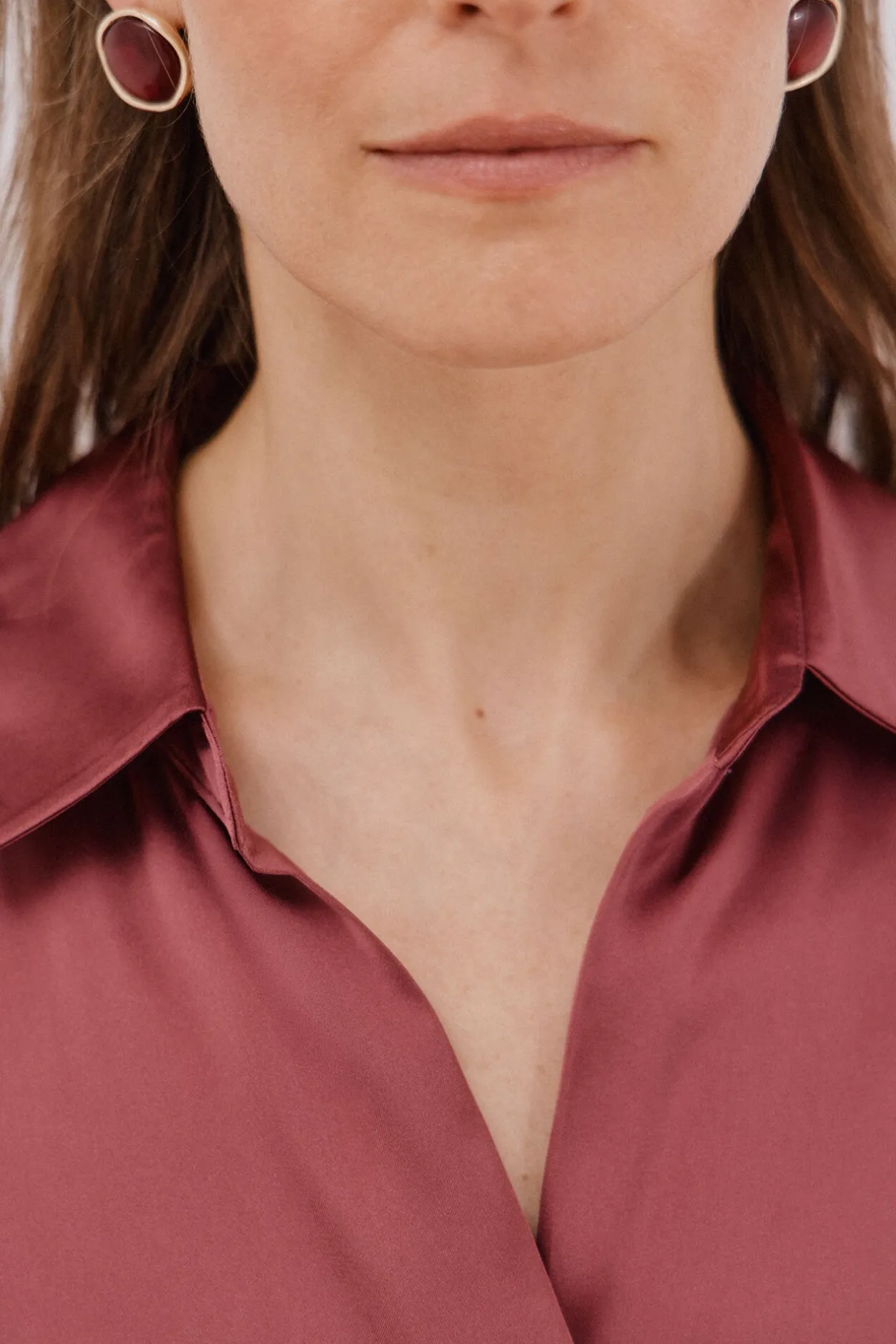 Cortefiel Camisa satinada Vino Online