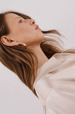 Cortefiel Camisa satinada brillos Beige Best