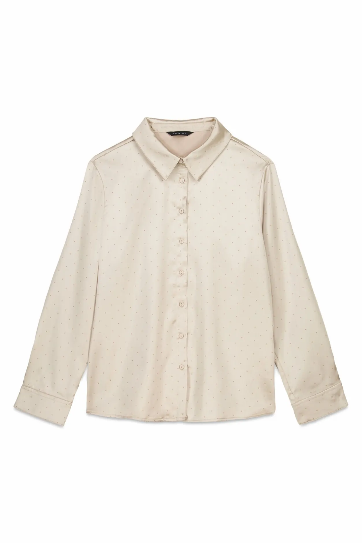 Cortefiel Camisa satinada brillos Beige Best