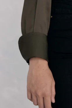 Pedro del Hierro Camisa satén lisa Verde