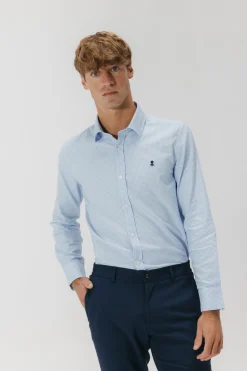 elPulpo Camisa semivestir Oxford cuadros Azul