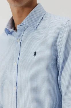 elPulpo Camisa semivestir Oxford cuadros Azul