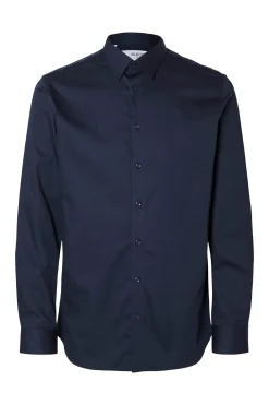 Selected Camisa Slim Fit de vestir Azul marino Outlet