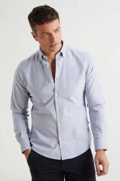 Williot Camisa Slim Fit Oxford Azul marino Outlet