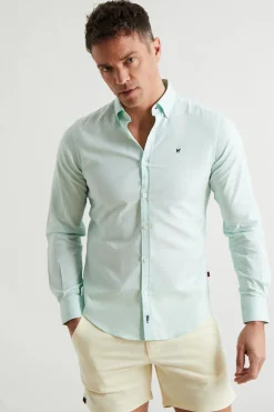 Williot Camisa Slim Fit Oxford Verde Discount