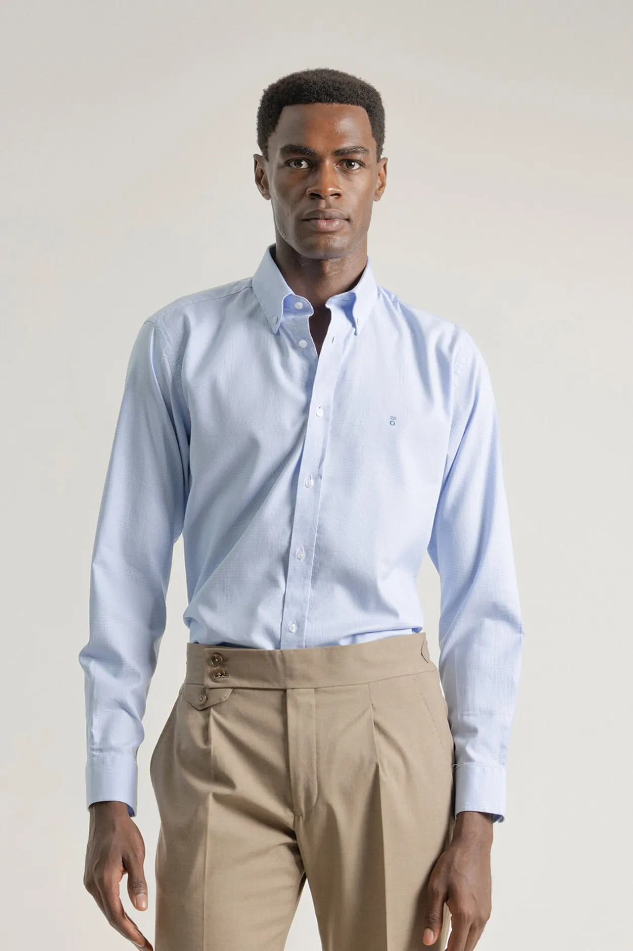 PuroEGO Camisa slim fit pata de gallo Azul Best