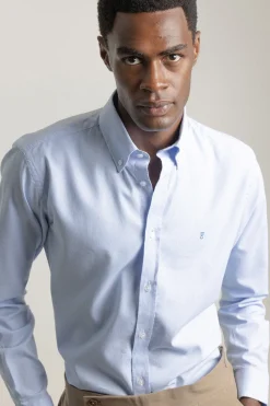 PuroEGO Camisa slim fit pata de gallo Azul Best